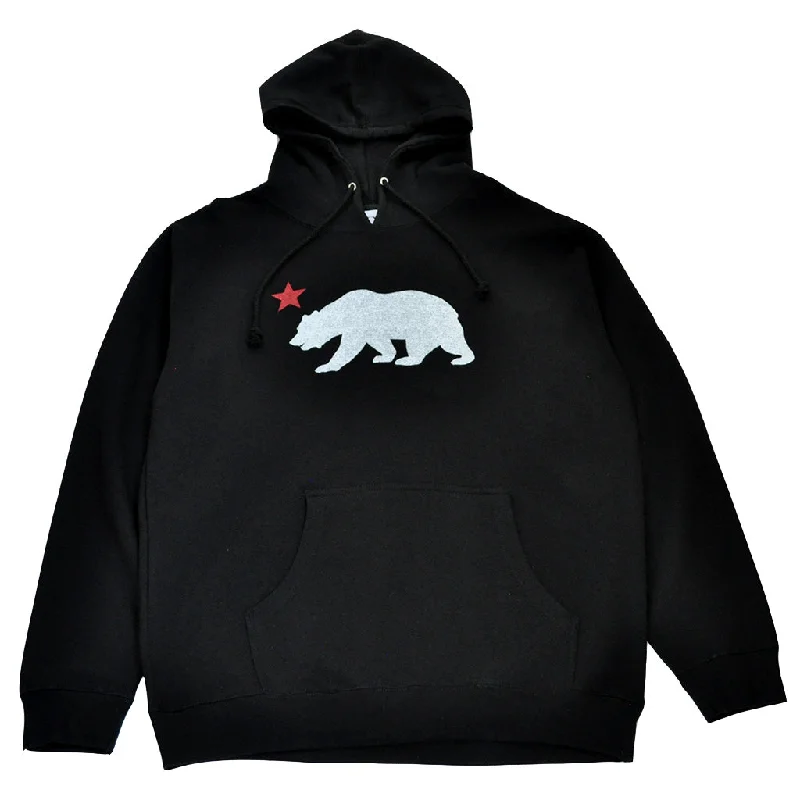 hoodie for fall season -Mens True Bear Star Hoodie Black