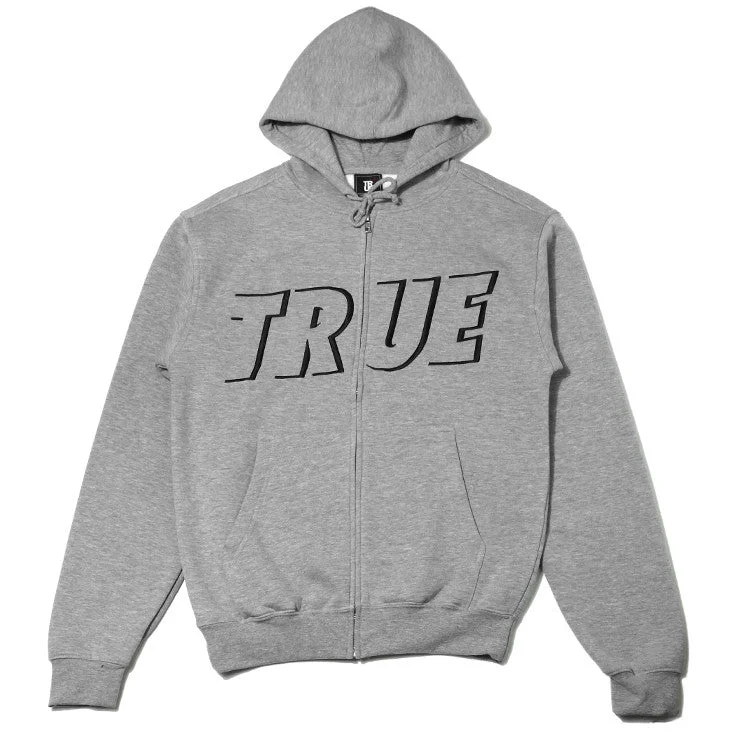 hoodie with unique colors -Men's True Just Use It Zip Hoodie Heather Grey