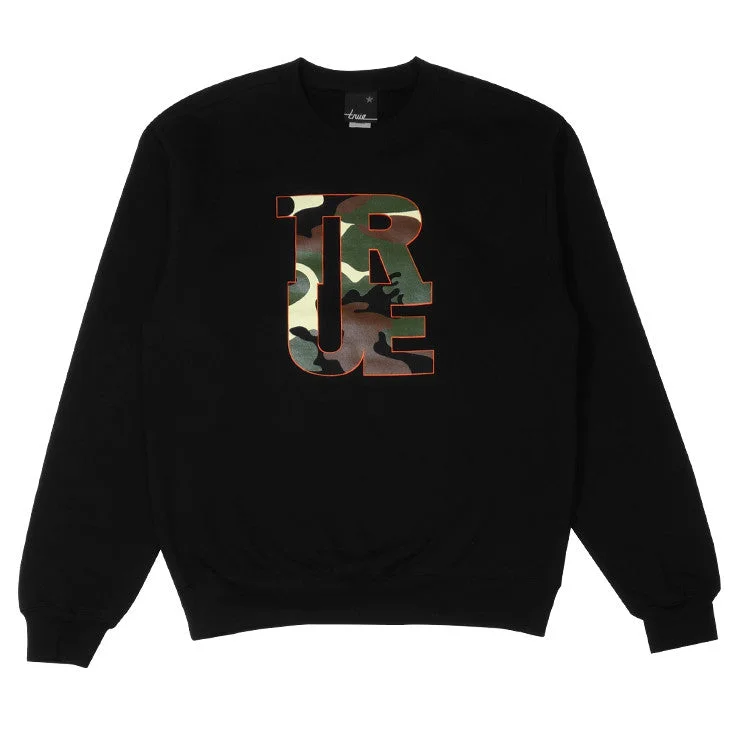 hoodie for professional use -Mens True Logo Camo Crewneck Sweatshirt