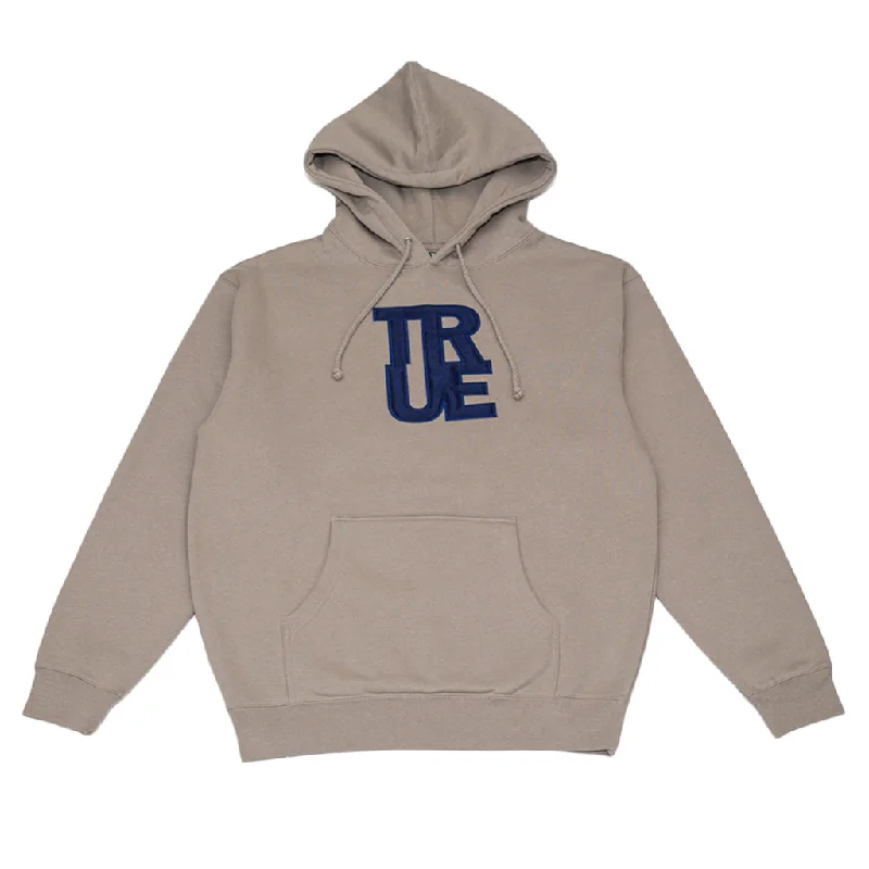 hoodie with bold graphics -Men's True Logo Hoodie Cement/Navy