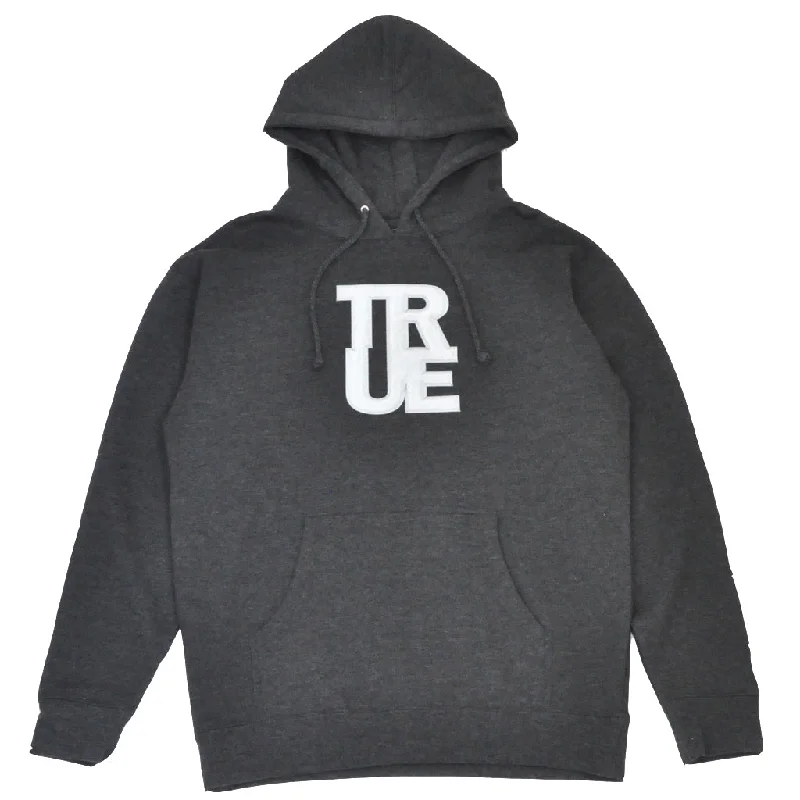 men’s oversized hoodie -Mens True Logo Hoodie Charcoal