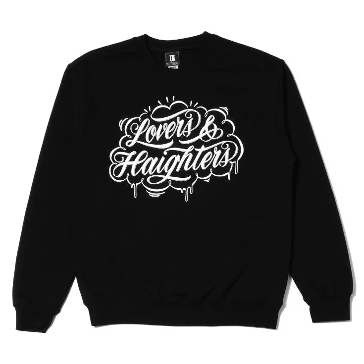 hoodie with side pockets -Mens True Love & Haight Crewneck Sweatshirt Black