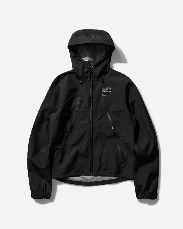 stylish outerwear jacket for men-Men's Salomon GORE-TEX Hooded Windbreaker Black