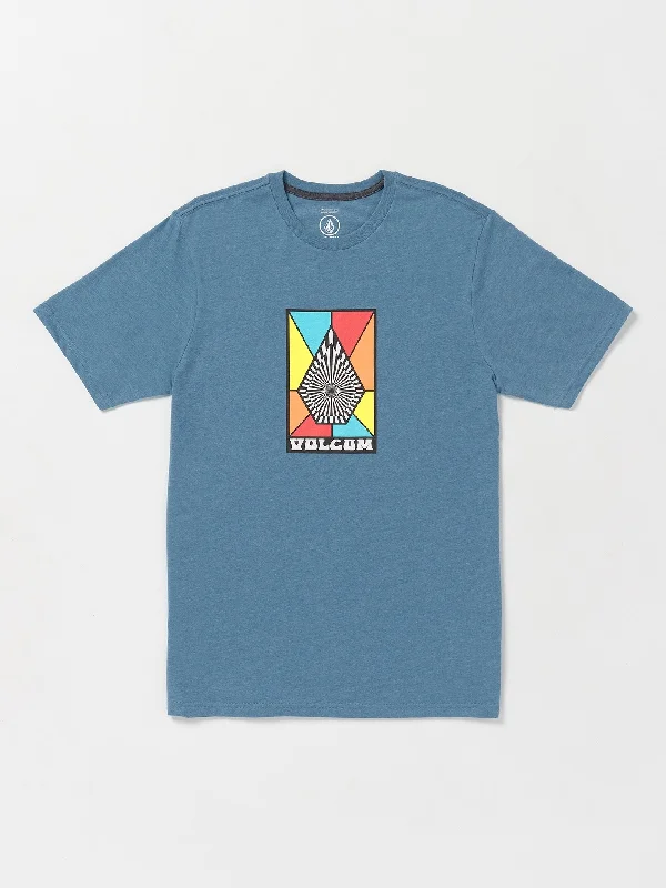 sporty short sleeve shirt for kids -Mosiac Short Sleeve Tee - Indigo Ridge Heather