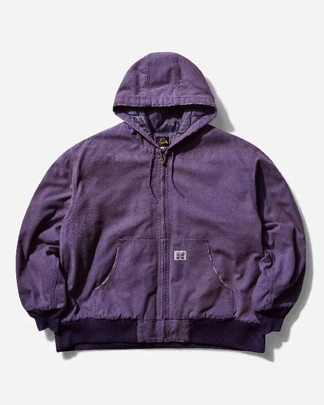 women’s cold weather coat-Men's Zipped Work Hoodie Purple