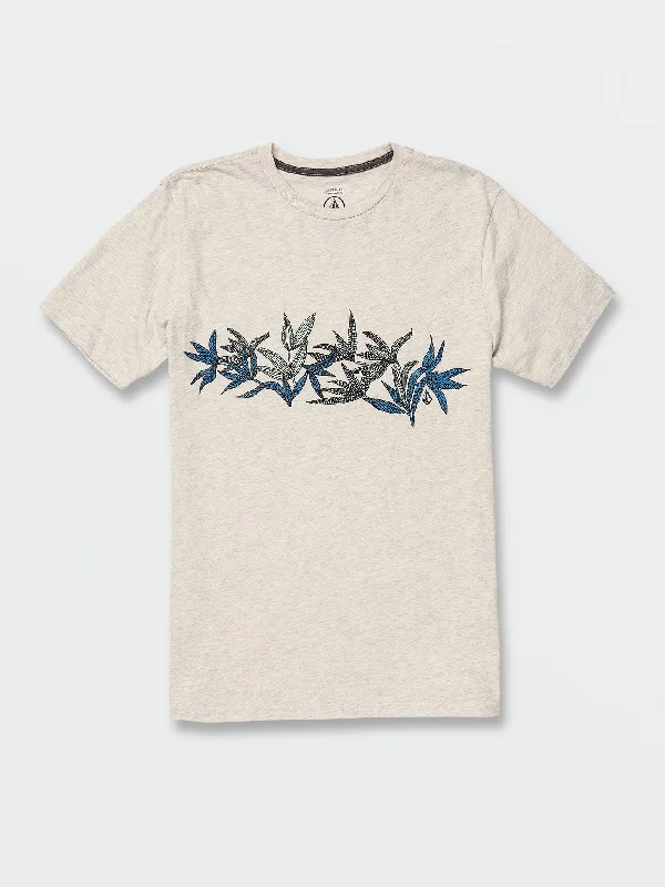 short sleeve t-shirt with geometric print -Op Leaf Short Sleeve Tee - Bone Heather