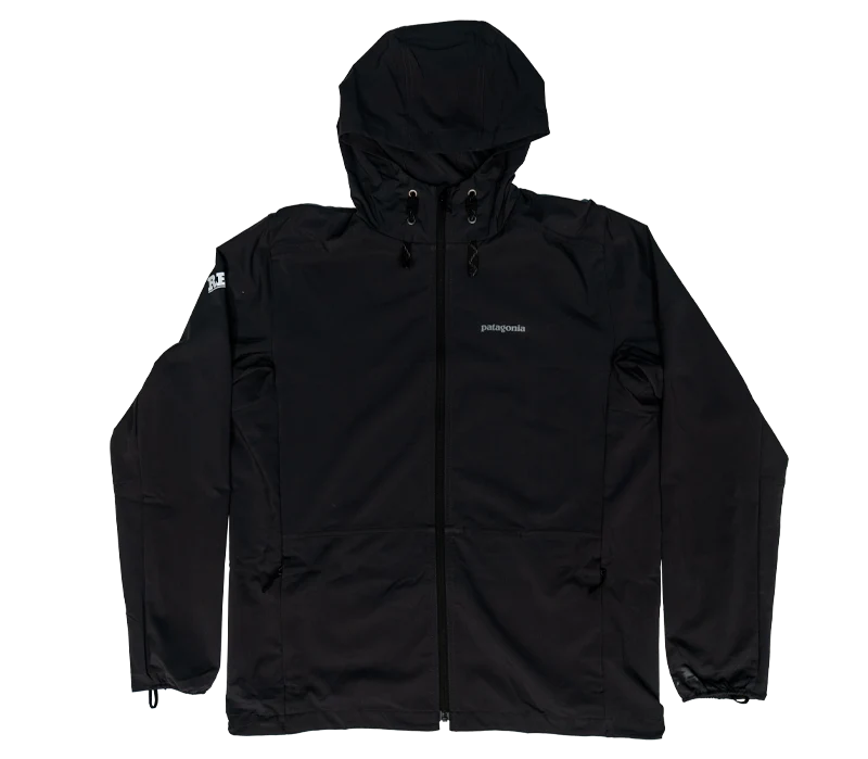 hoodie with high neckline -Patagonia x REAL Stretch Terre Planing Jacket-Ink Black