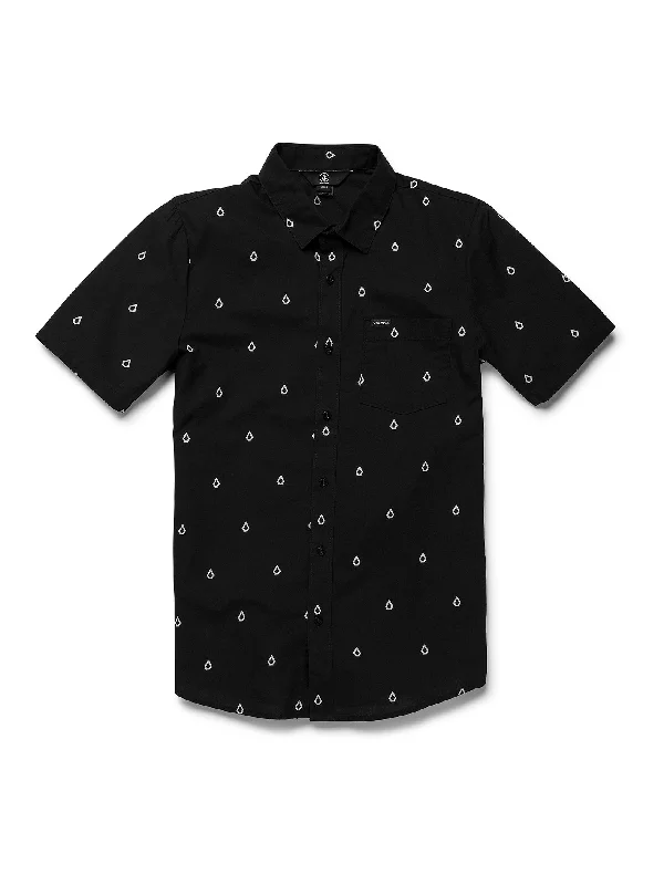 stylish short sleeve polo shirt for men -Patterson Short Sleeve Woven Shirt - Black