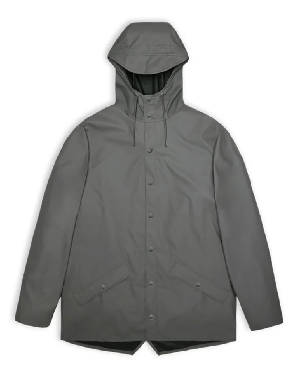 men’s long sleeve winter jacket-Rains Short Jacket in Grey