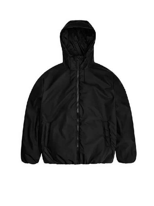 durable men’s winter jacket-Rains Lohja Insulated Jacket in Black