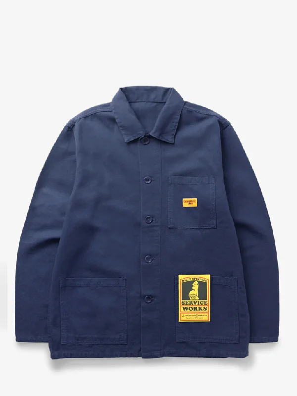 insulated bomber jacket-Service Works Canvas Coverall Jacket in Navy