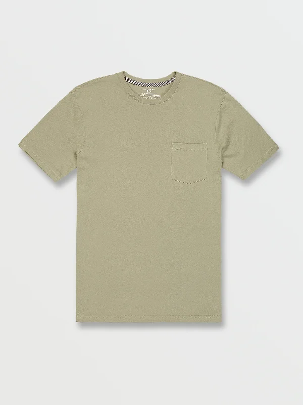 short sleeve t-shirt for chic casual looks -Solid Short Sleeve Pocket Tee - Seagrass Green