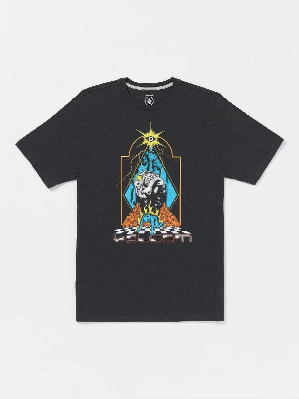 printed short sleeve shirt for casual outings -Star Scream Short Sleeve Tee - Washed Black Heather