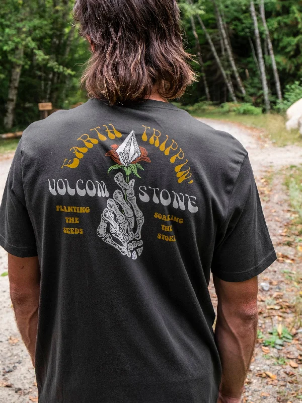 casual short sleeve shirt for activewear -Stone Stoker Farm to Yarn Short Sleeve Tee - Stealth