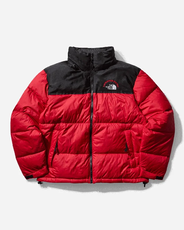 stylish padded coat for men-Men's 1996 Retro Nuptse Jacket Red