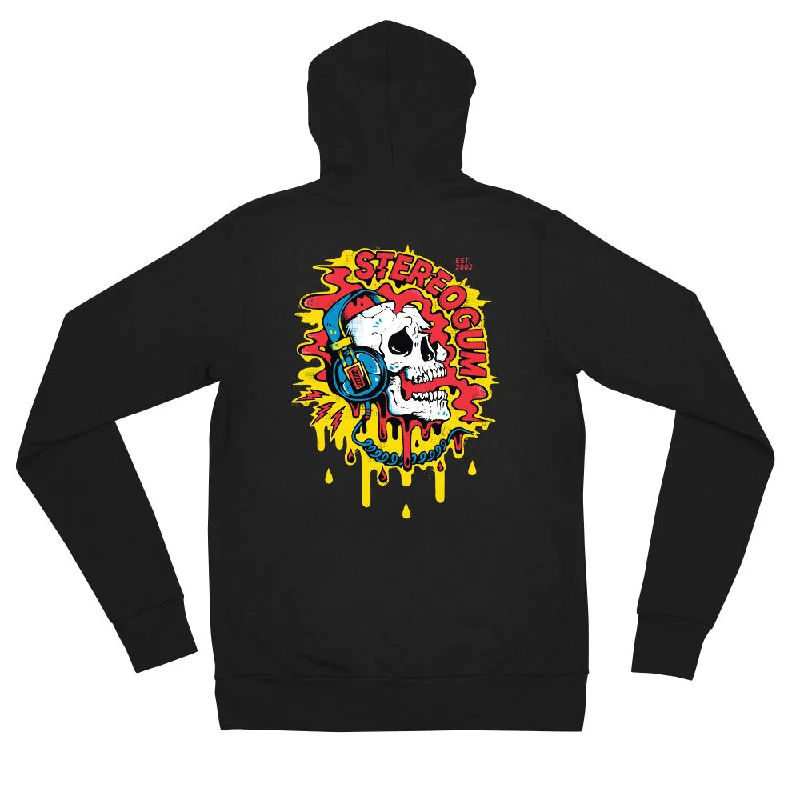 hoodie with embroidery design -Skull Graphic Zip Hoodie (2-Sided)