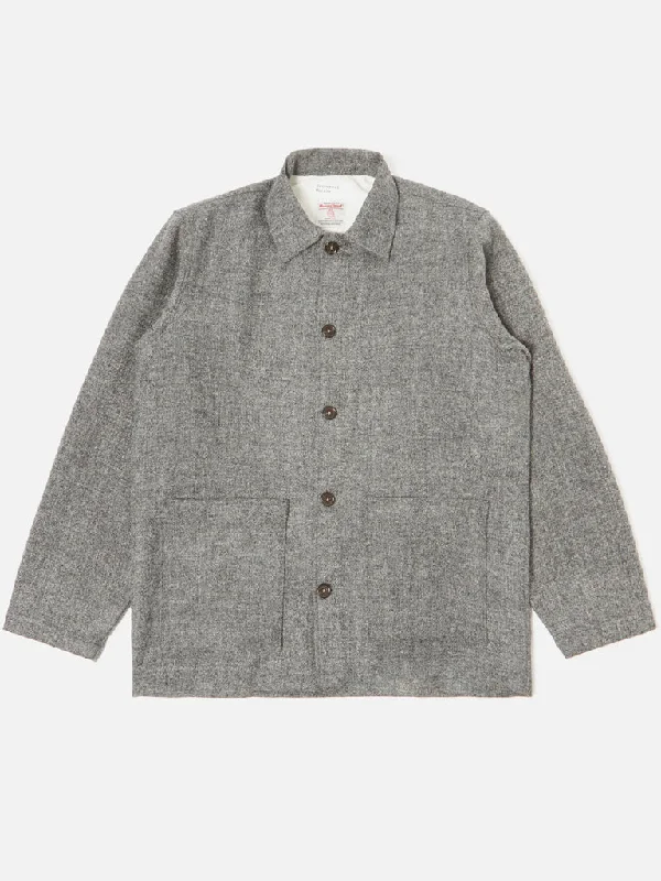 waterproof insulated jacket-Universal Works Harris Tweed Easy Jacket in Grey