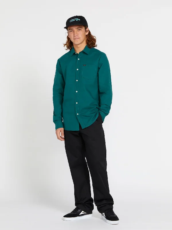 short sleeve shirt with animal designs -Veeco Oxford Long Sleeve Shirt - Ranger Green