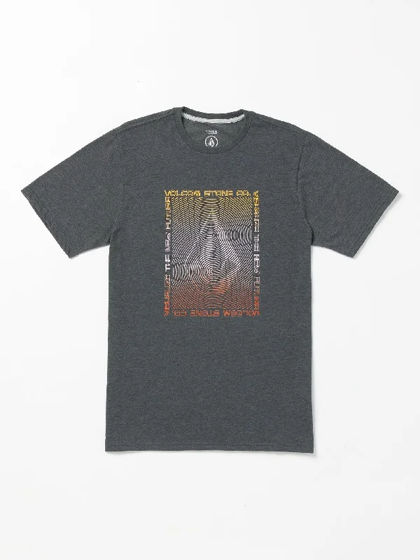 short sleeve t-shirt with subtle patterns -Visualizer Short Sleeve Tee - Dark Black Heather