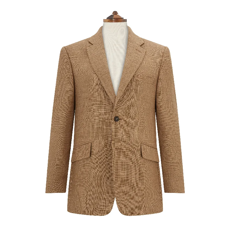 cozy fleece-lined jacket-William Beige Hopsack Jacket