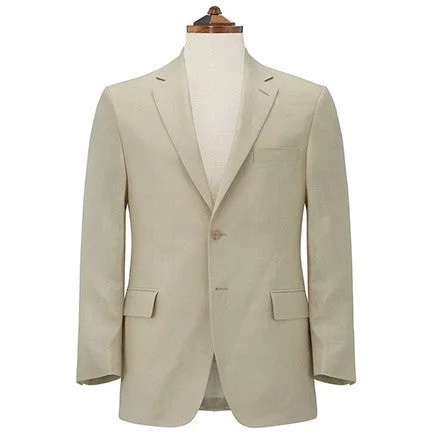 women’s quilted winter coat-William Beige Linen Jacket