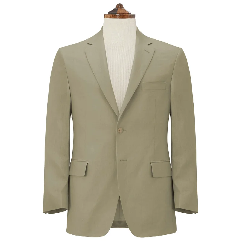 men’s bomber jacket with fur collar-William Taupe Linen Jacket