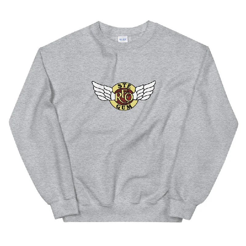 hoodie with sporty aesthetics -Wings Logo Crew Neck Sweatshirt