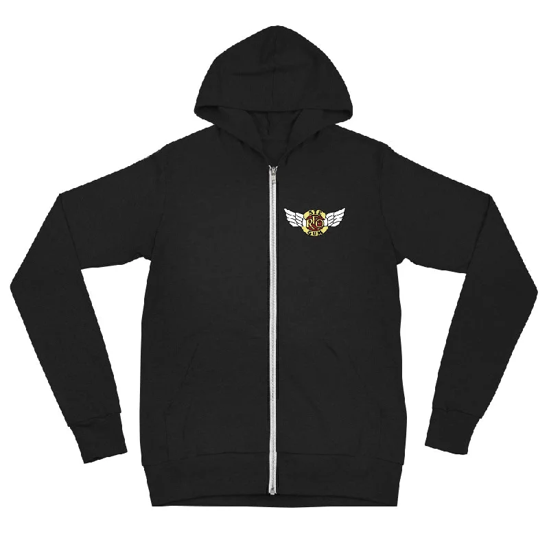 hoodie for warm weather -Wings Logo Zip Hoodie