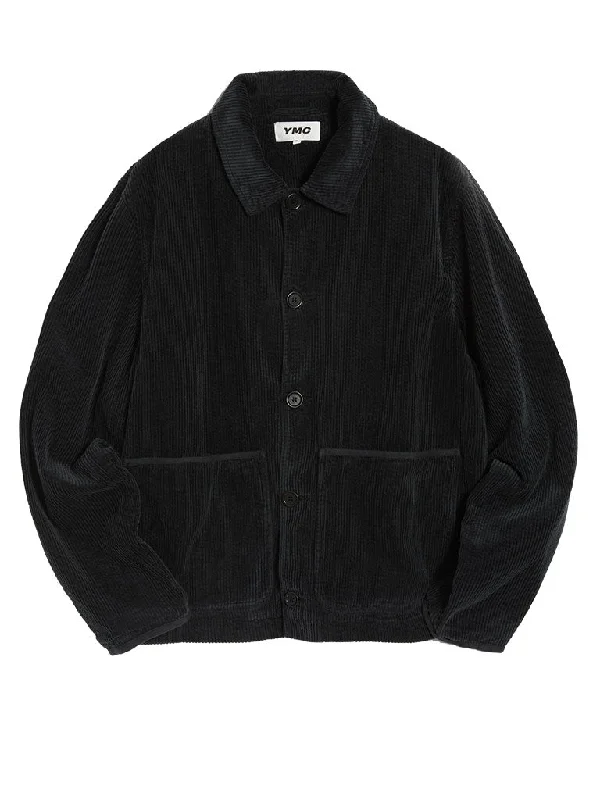 winter coat with faux fur lining-YMC Groundhog Jacket in Black