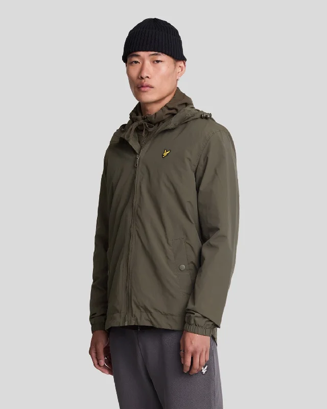 cold weather jacket with hood-Zip Through Hooded Jacket