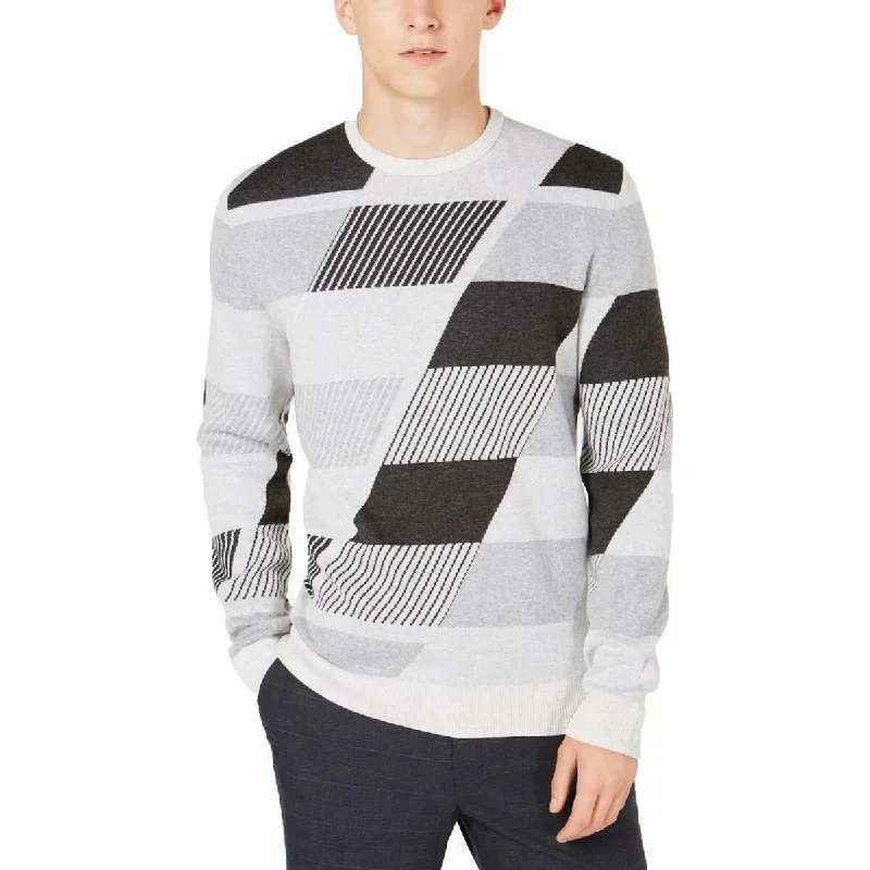 casual sweater for weekend wear-Alfani Men's Abstract Colorblocked Sweater Gray Size 2 Extra Large