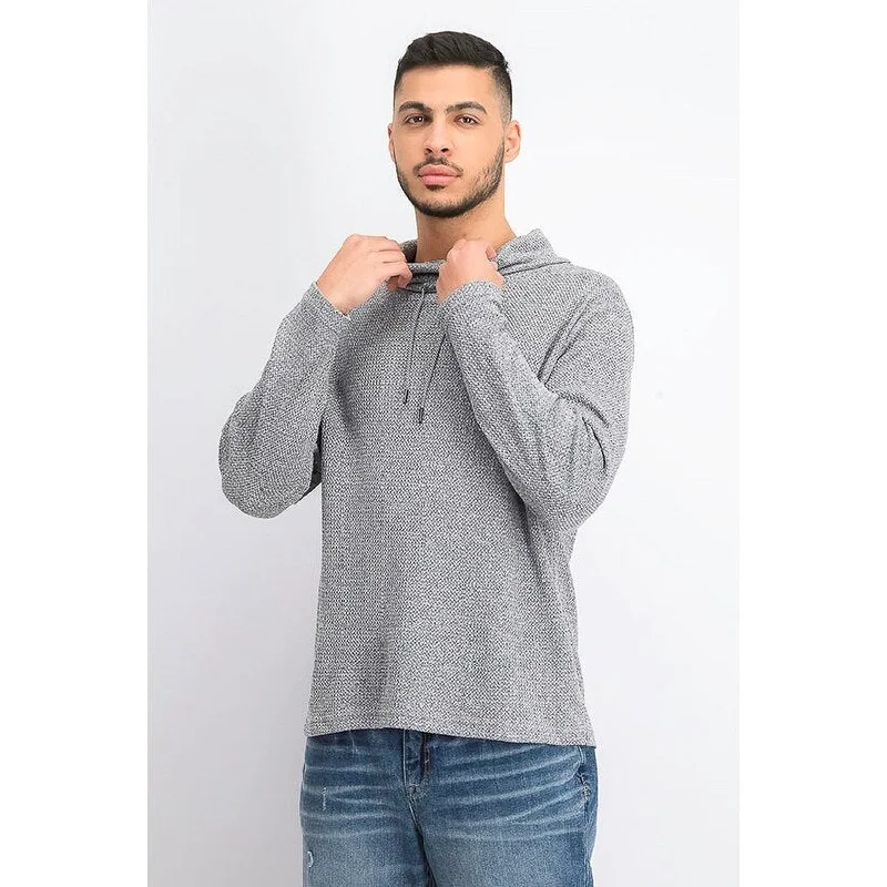 long knit sweater for winter-Alfani Men's Funnel-Neck Hooded Sweatshirt Black Size Small