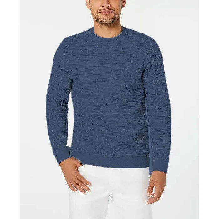 Christmas sweater for men-Alfani Men's Heathered Sweatshirt Navy Size 3 Extra Large - XXX-Large