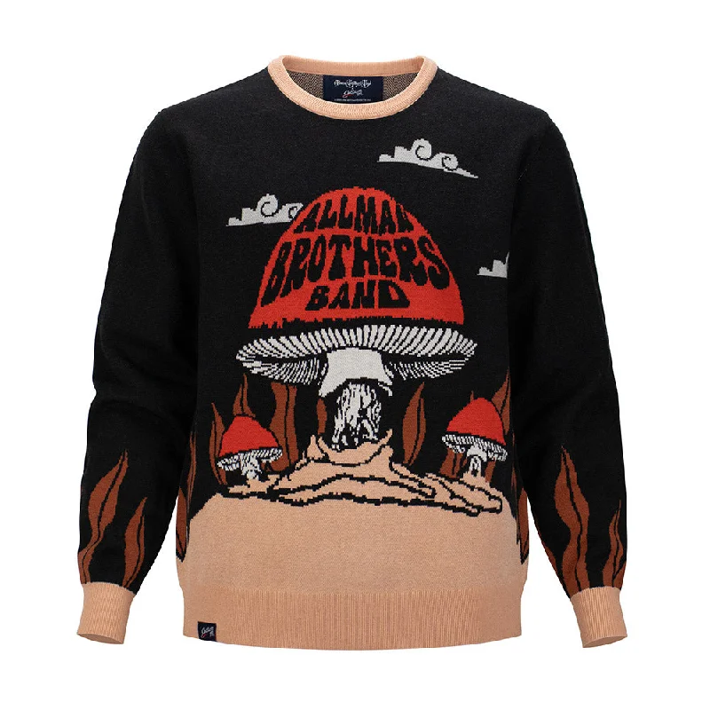 oversized wool sweater for women-Allman Brothers | Sweater Crewneck | Mushroom in Brown