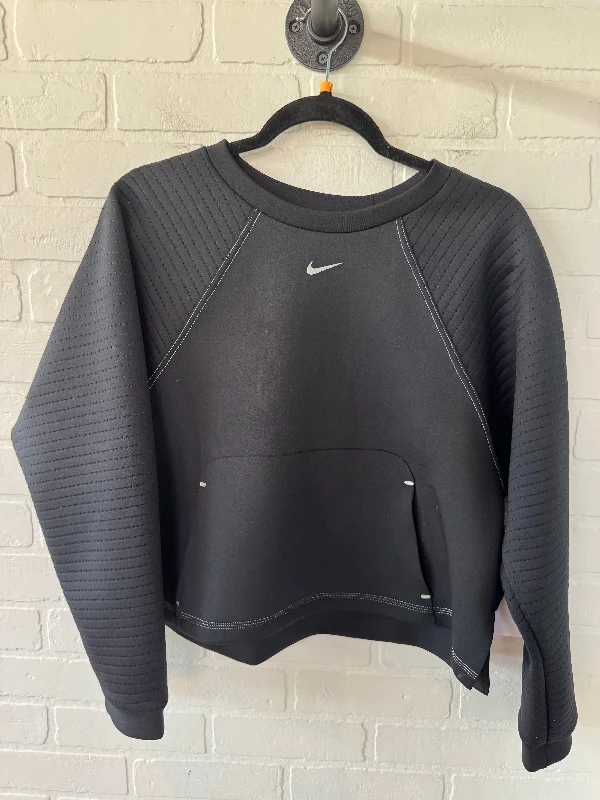 summer short sleeve shirt for daily wear -Athletic Sweatshirt Crewneck By Nike Apparel In Black, Size: M