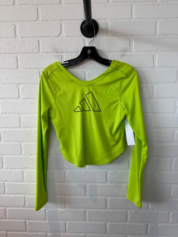 soft short sleeve top for leisure -Athletic Top Long Sleeve Crewneck By Adidas In Green, Size: Xs