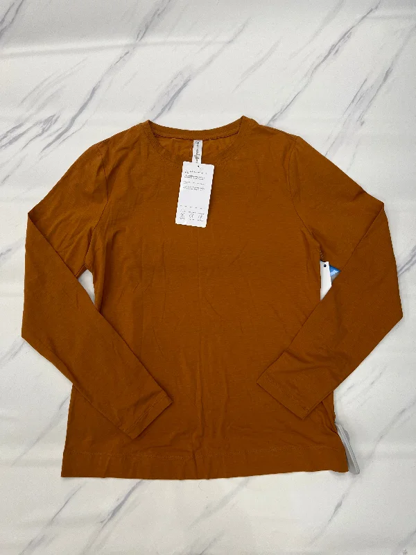 short sleeve t-shirt for winter layering -Athletic Top Long Sleeve Crewneck By Athleta In Orange, Size: S