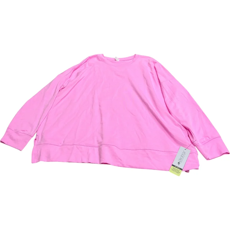 athletic short sleeve shirt for running -Athletic Top Long Sleeve Crewneck By Ideology In Pink, Size: Xl