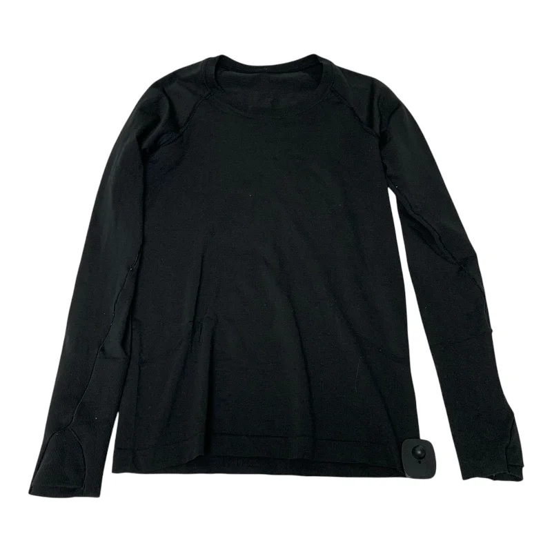 fashionable loose short sleeve shirt -Athletic Top Long Sleeve Crewneck By Lululemon In Black, Size: M