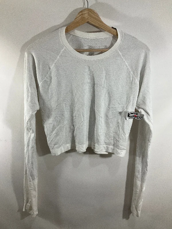 loose short sleeve cotton shirt -Athletic Top Long Sleeve Crewneck By Lululemon In White, Size: 12