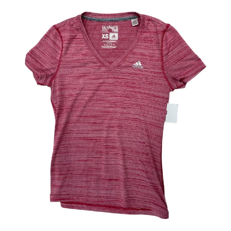 loose short sleeve cotton shirt -Athletic Top Short Sleeve By Adidas In Pink, Size: Xs