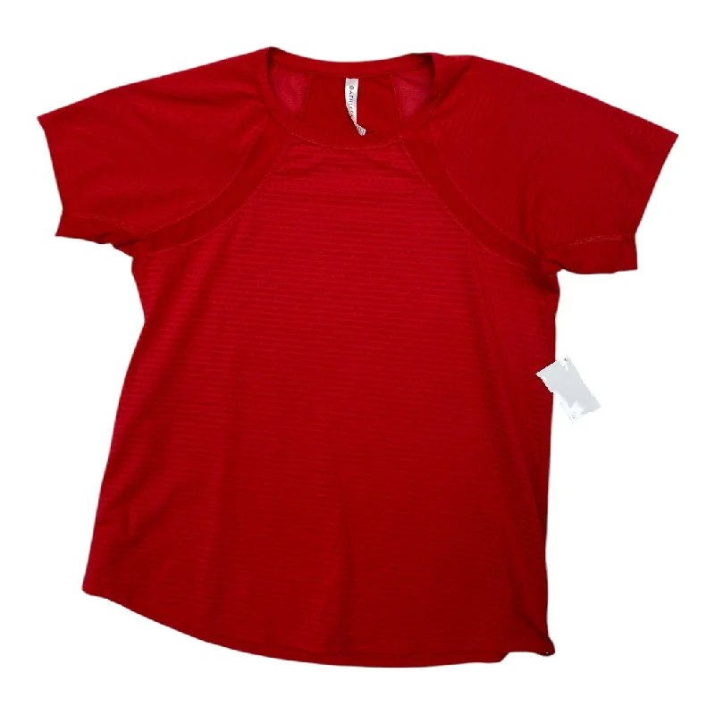 plus size short sleeve t-shirt for women -Athletic Top Short Sleeve By Athleta In Red, Size: Xs