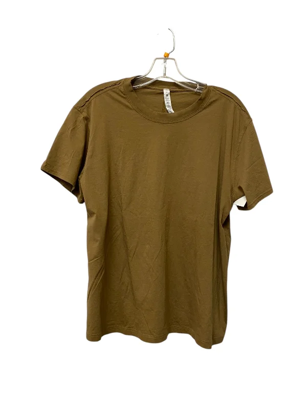 simple short sleeve shirt for casual Fridays -Athletic Top Short Sleeve By Lululemon In Brown, Size: 8