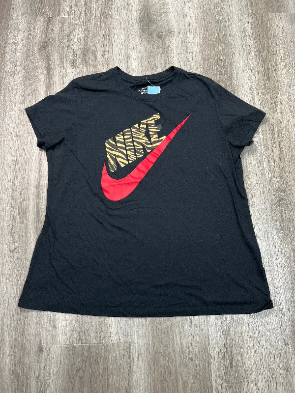 short sleeve t-shirt with bold graphics -Athletic Top Short Sleeve By Nike Apparel In Black, Size: Xl