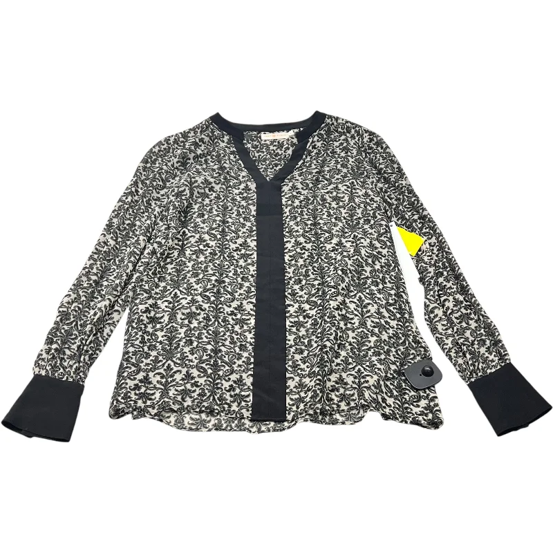 short sleeve t-shirt for winter layering -Blouse Designer By Tory Burch In Black & Cream, Size: S