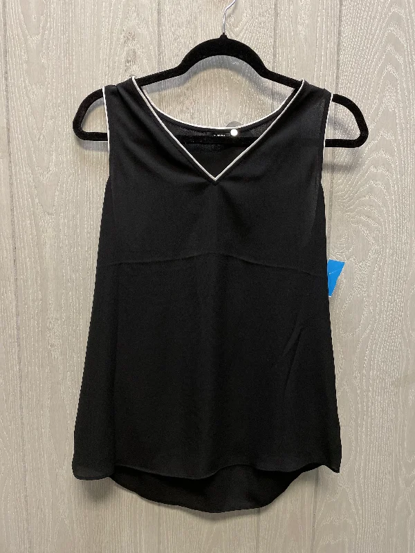 high-end short sleeve casual shirt -Blouse Sleeveless By Express In Black & White, Size: M