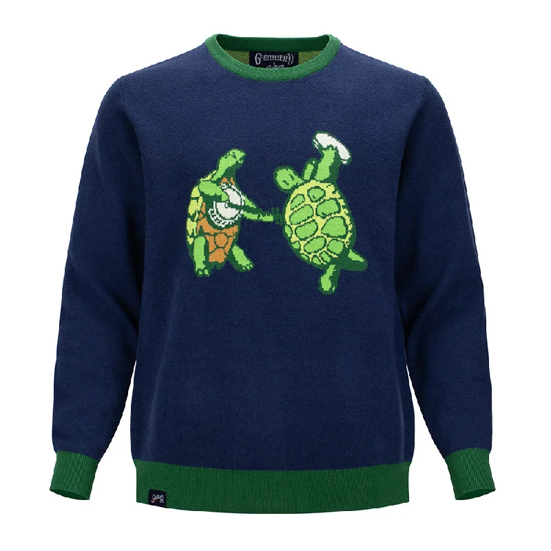 men's knitted sweater with designs-Grateful Dead | Regular Sweater | Turtles in Navy