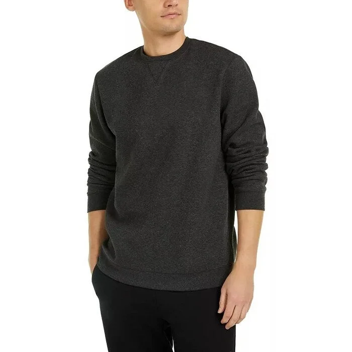 oversized knitted sweater-ID Ideology Men's Fleece Sweatshirt Black Size Large