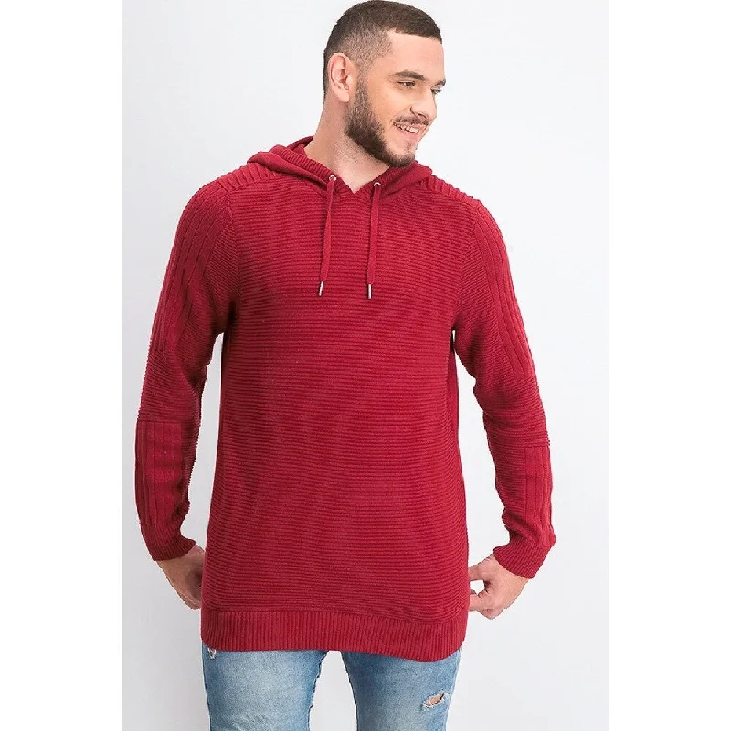 men's wool sweater-INC International Concepts Men's Hooded Sweater Red Size 2 Extra Large