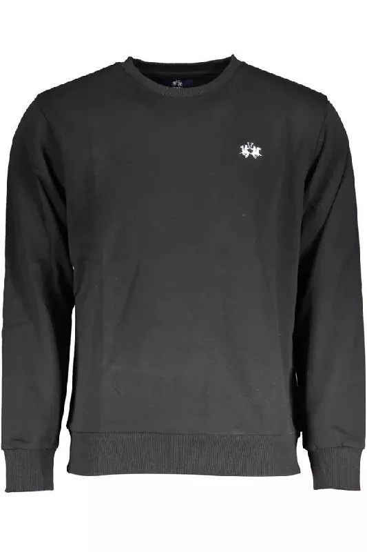 classic crew neck sweater-La Martina Elegant  Crew Neck Embroide Men's Sweater